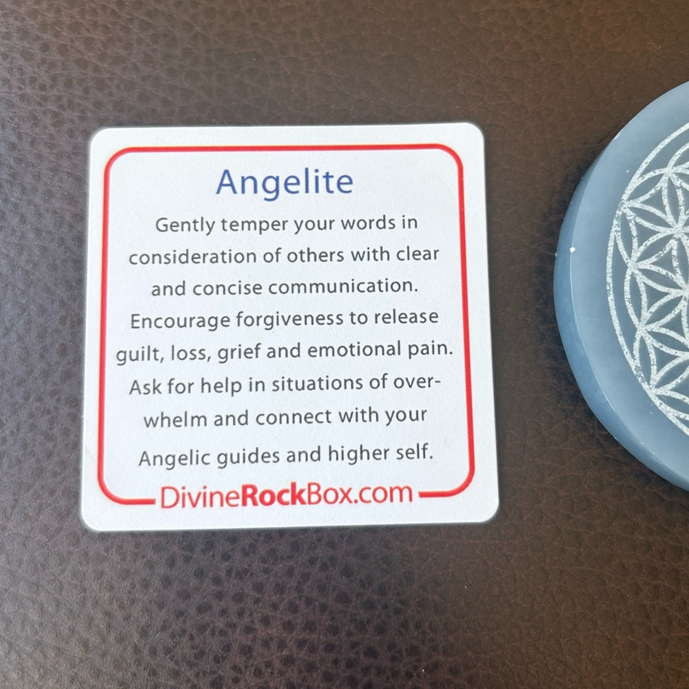 Angelite blue and white round flower of life crystal NWOT - Picture 3 of 4